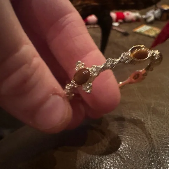 Tigers Eye Elegant Brown and Gold Women's Earrings - Picture 7 of 14